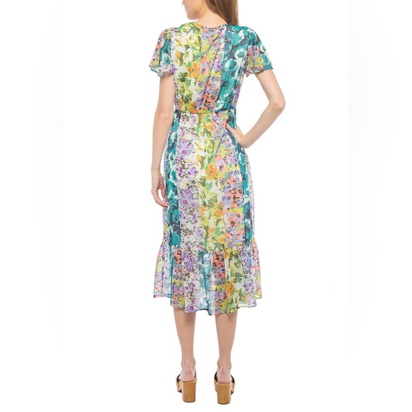 NWT Parker & Rowe Floral Faux Wrap Maxi Dress - Picture 3 of 8